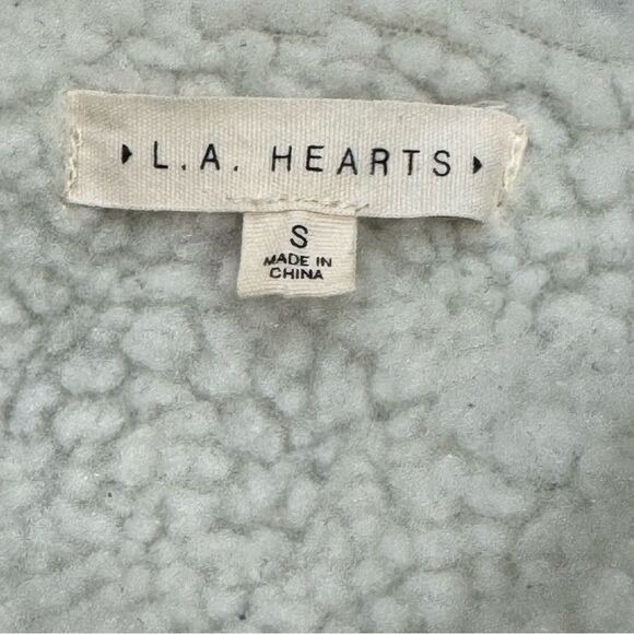 Pacsun LA Hearts Cropped Sherpa Lined Jacket Women’s Small - Picture 2 of 2